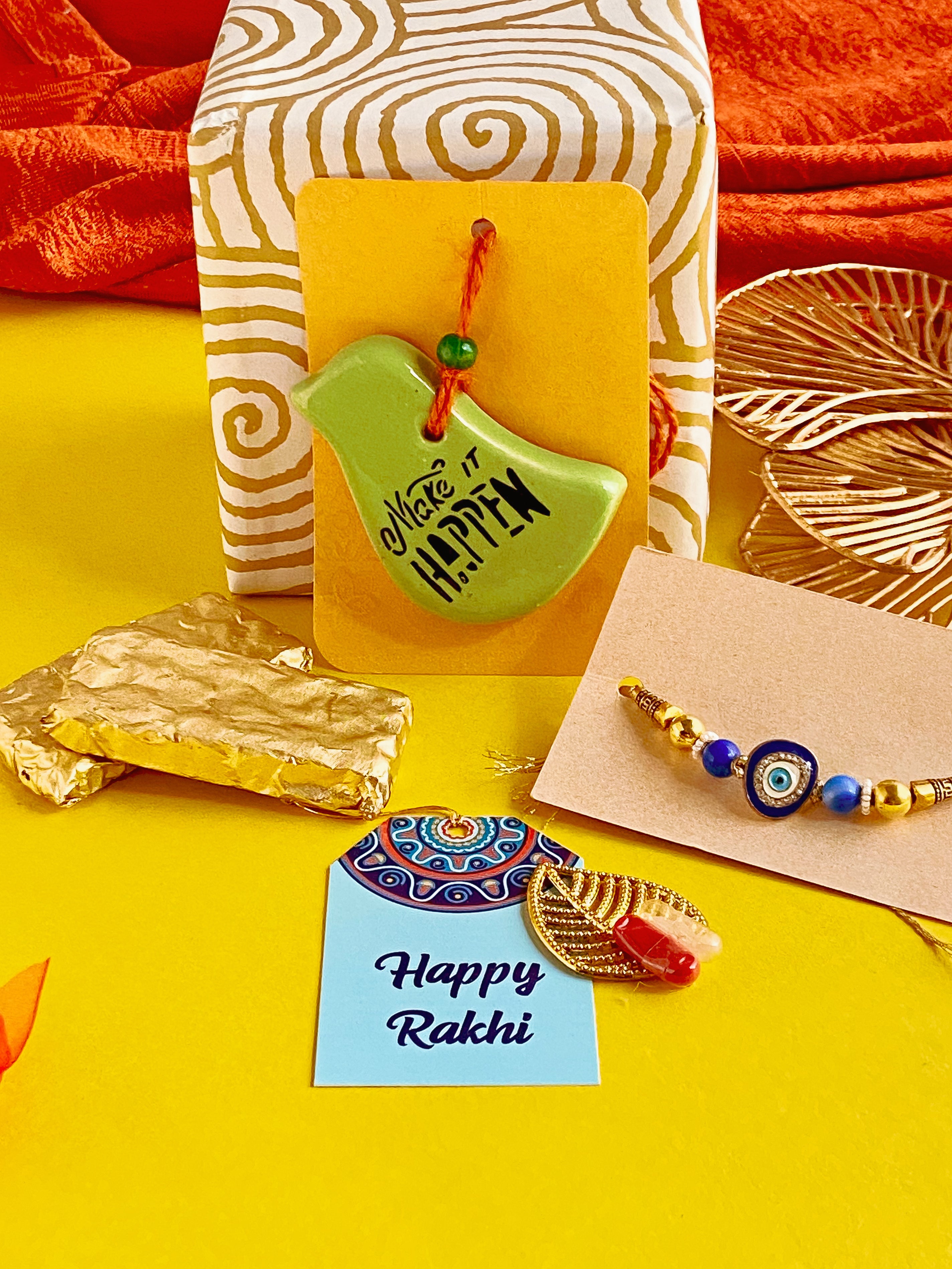 Good luck Charm & Choco Rakhi Kit