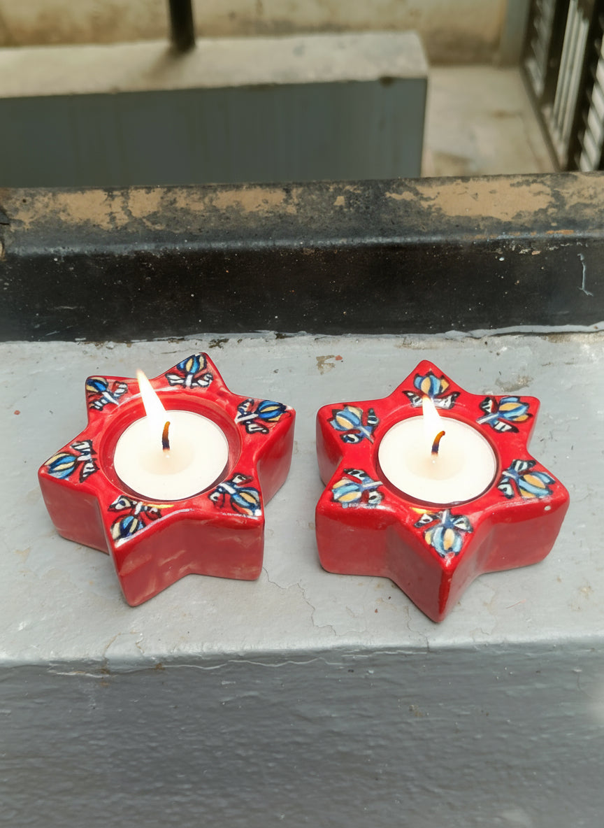 Stunning Star Tea light Holder (Pair)
