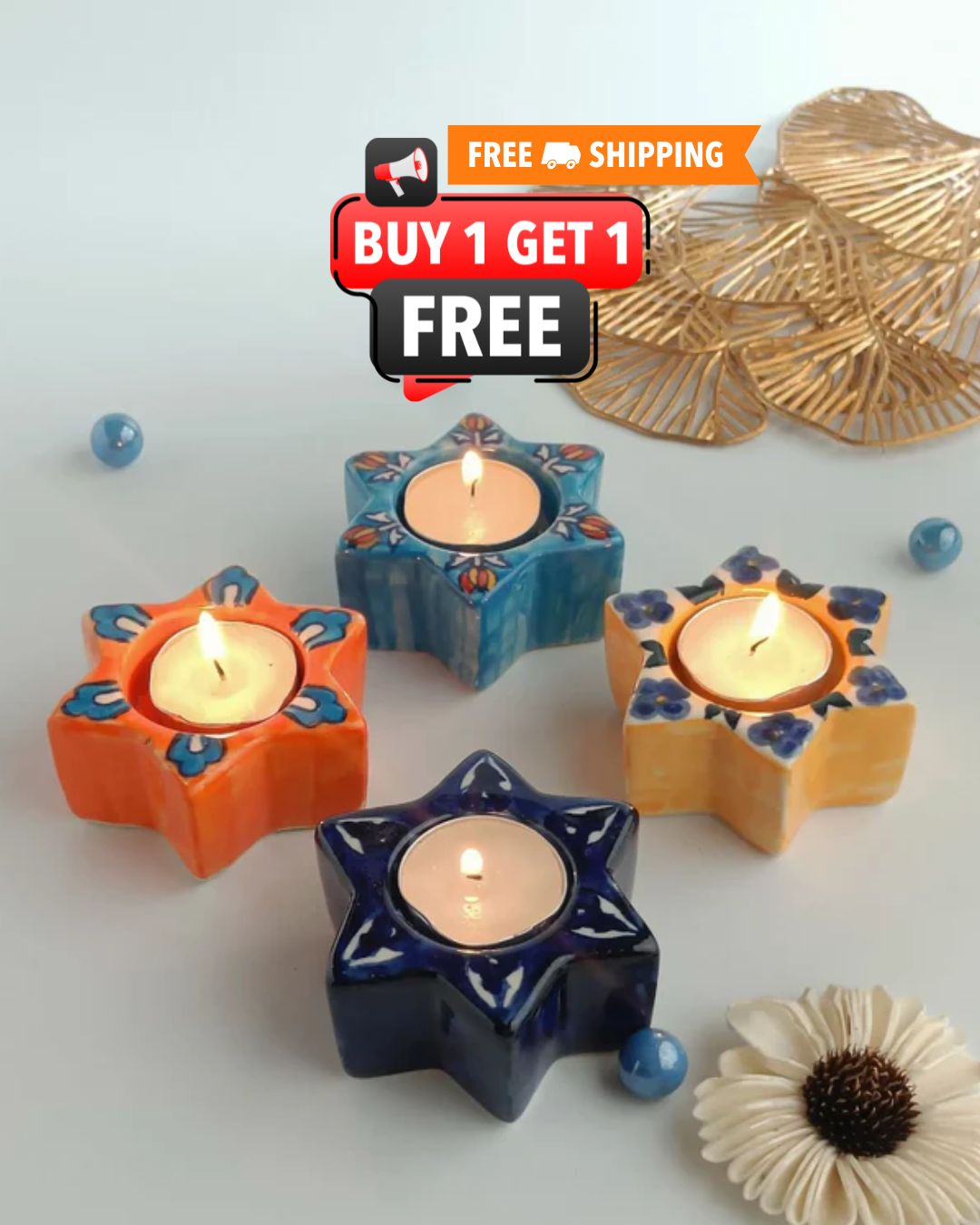 Stunning Star Tea light Holder (Per pc)