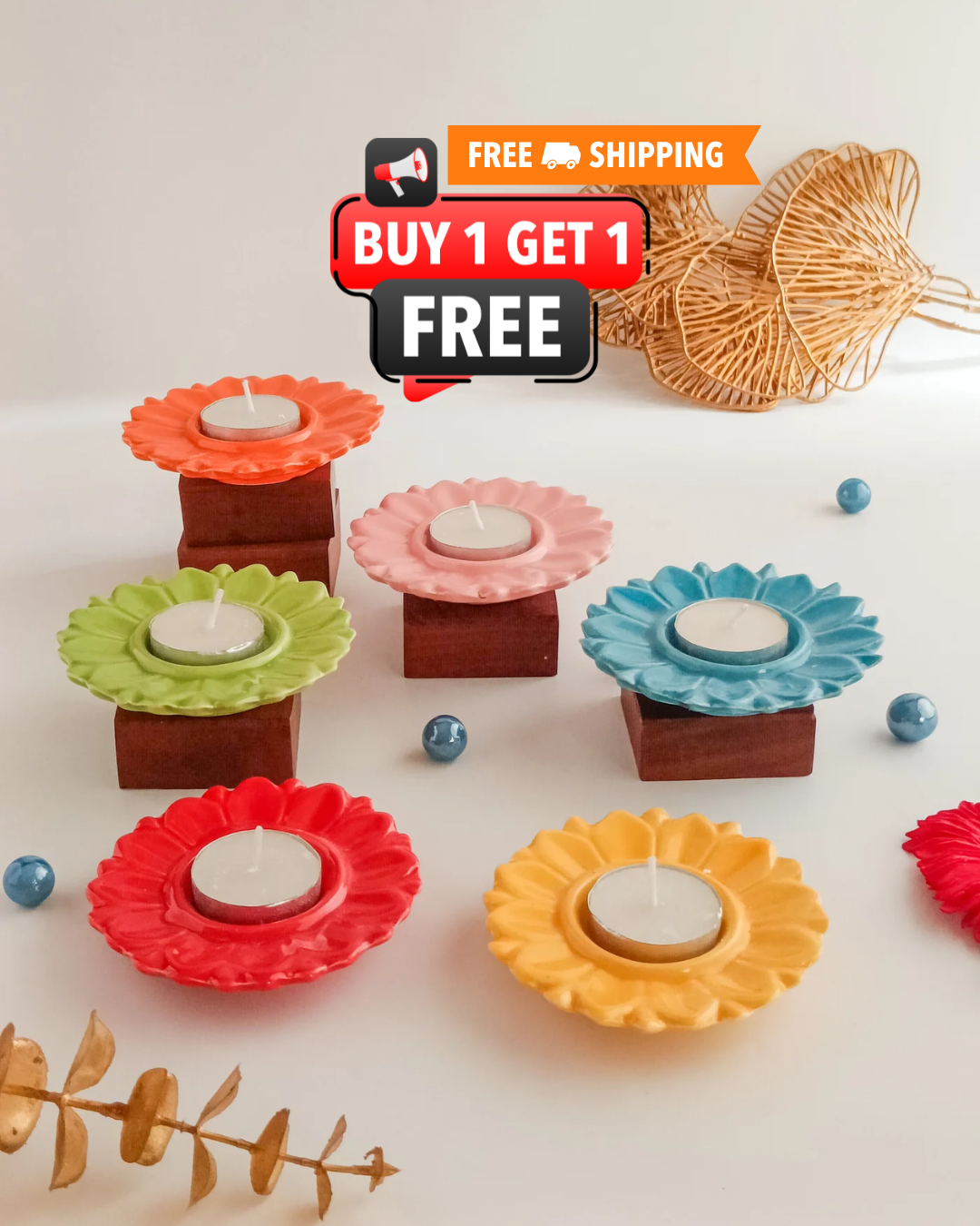 Serenity Bloom Tealight Holder(per pc )