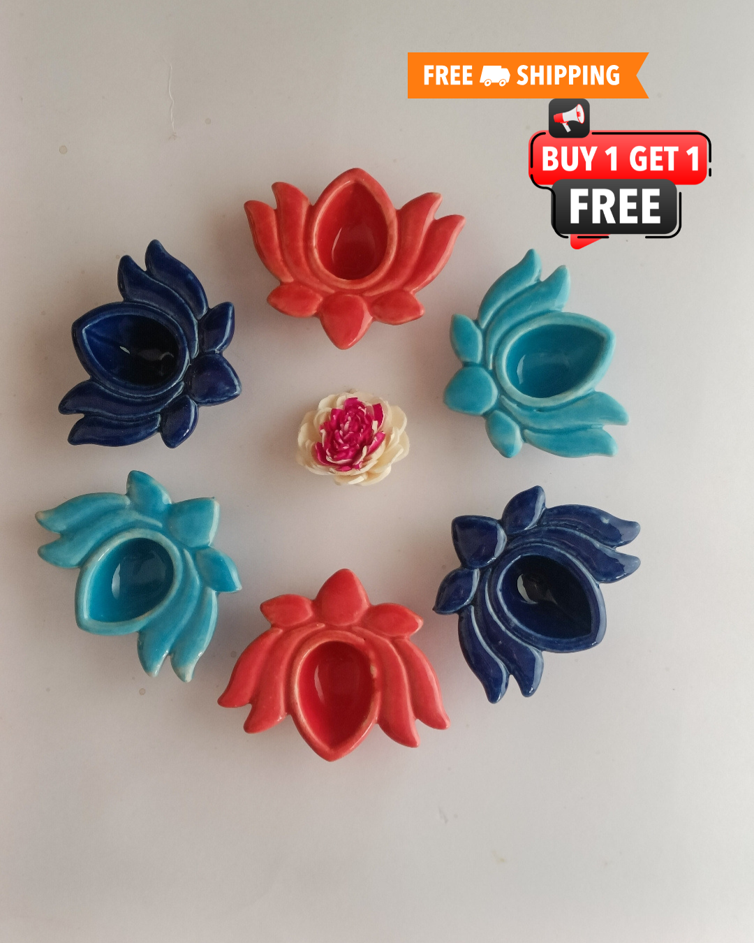 Lotus Diya ( Set of 6 pcs)
