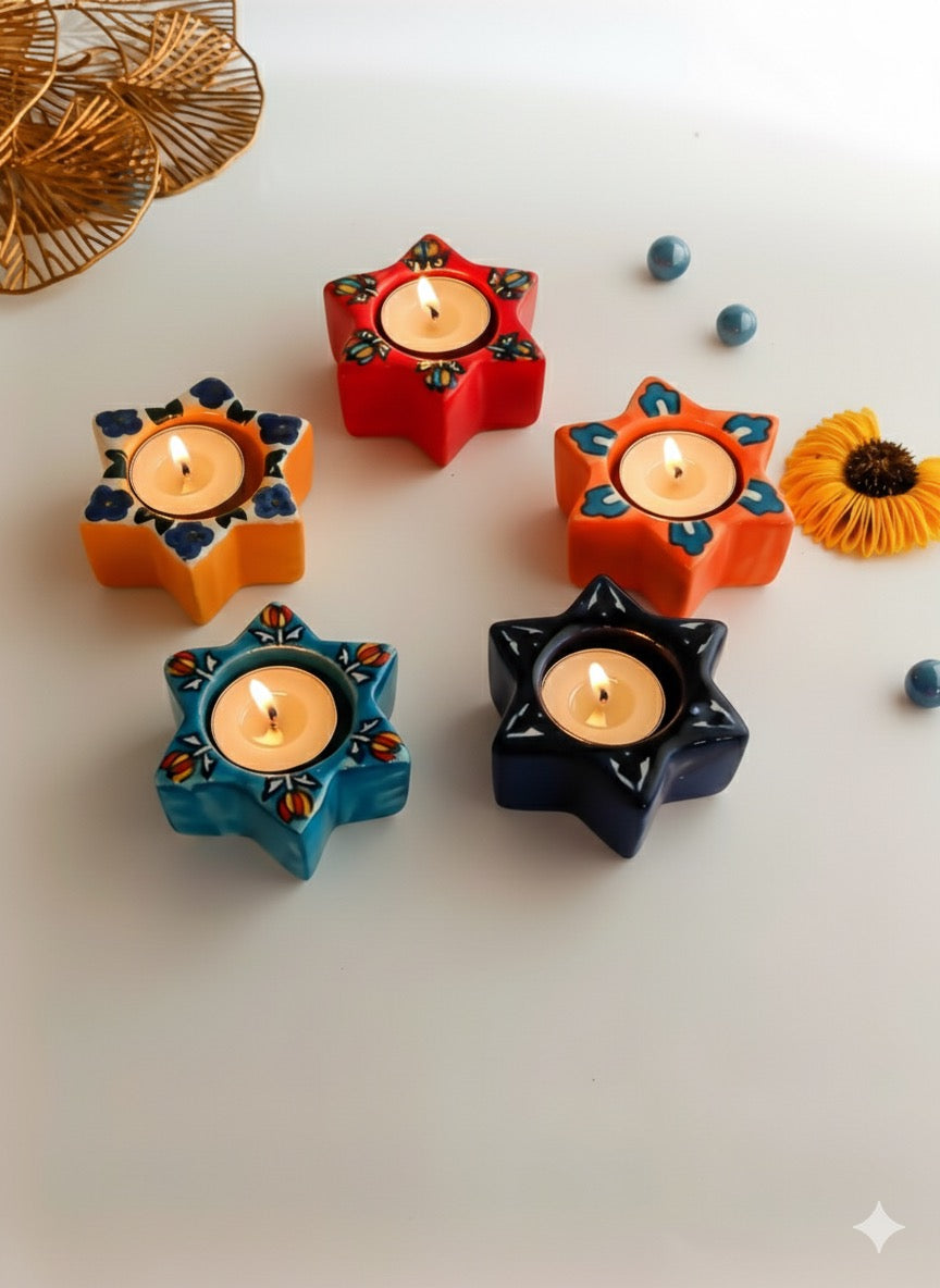 Stunning Star Tea light Holder (Pair)