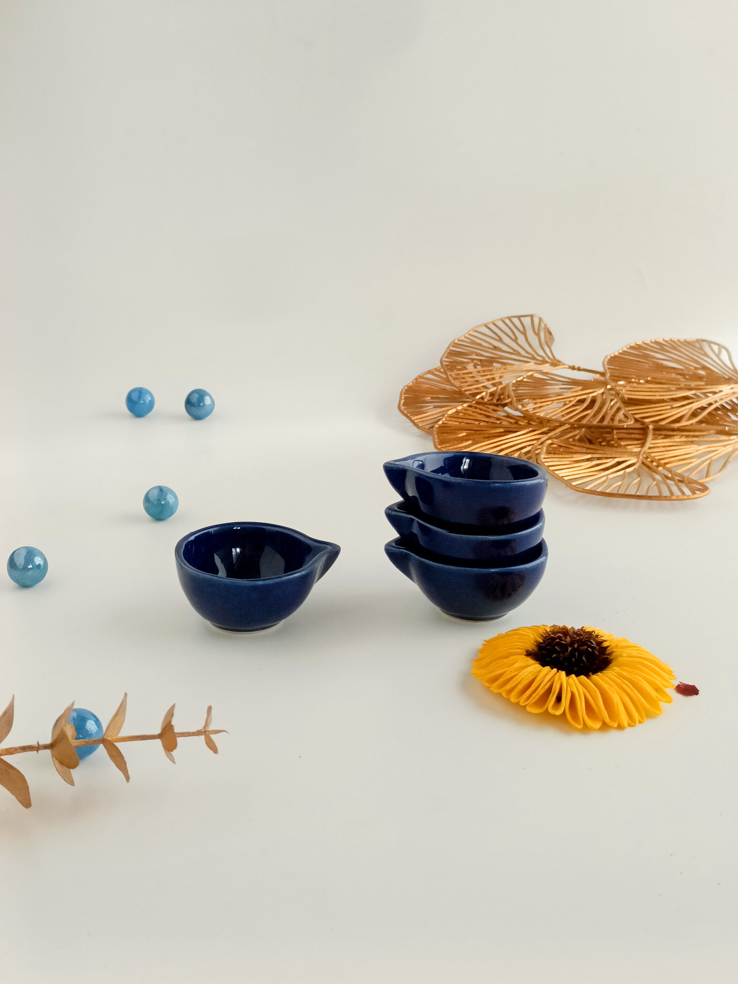 Classic Ceramic Diyas (Set of 4)