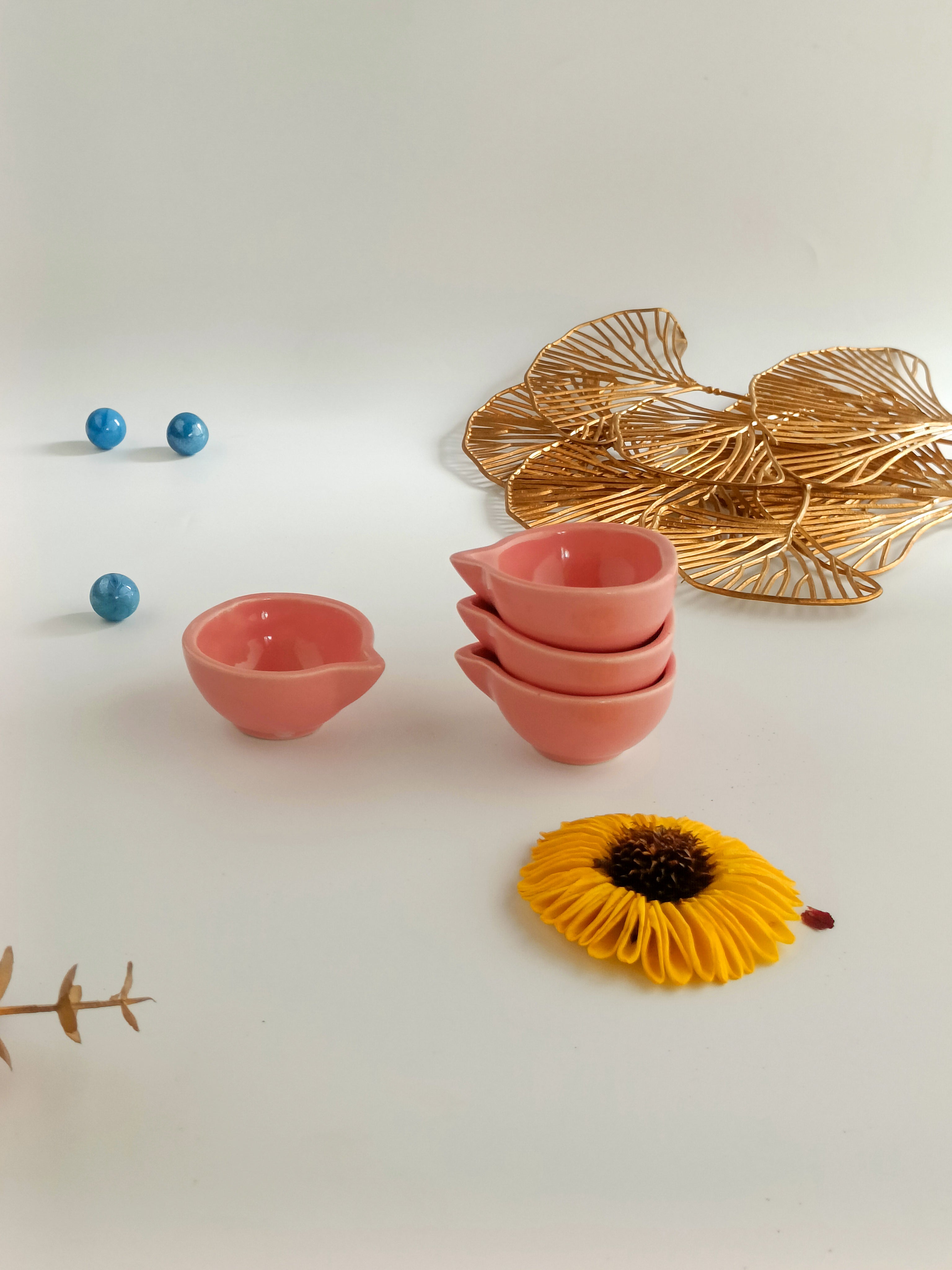 Classic Ceramic Diyas (Set of 4)