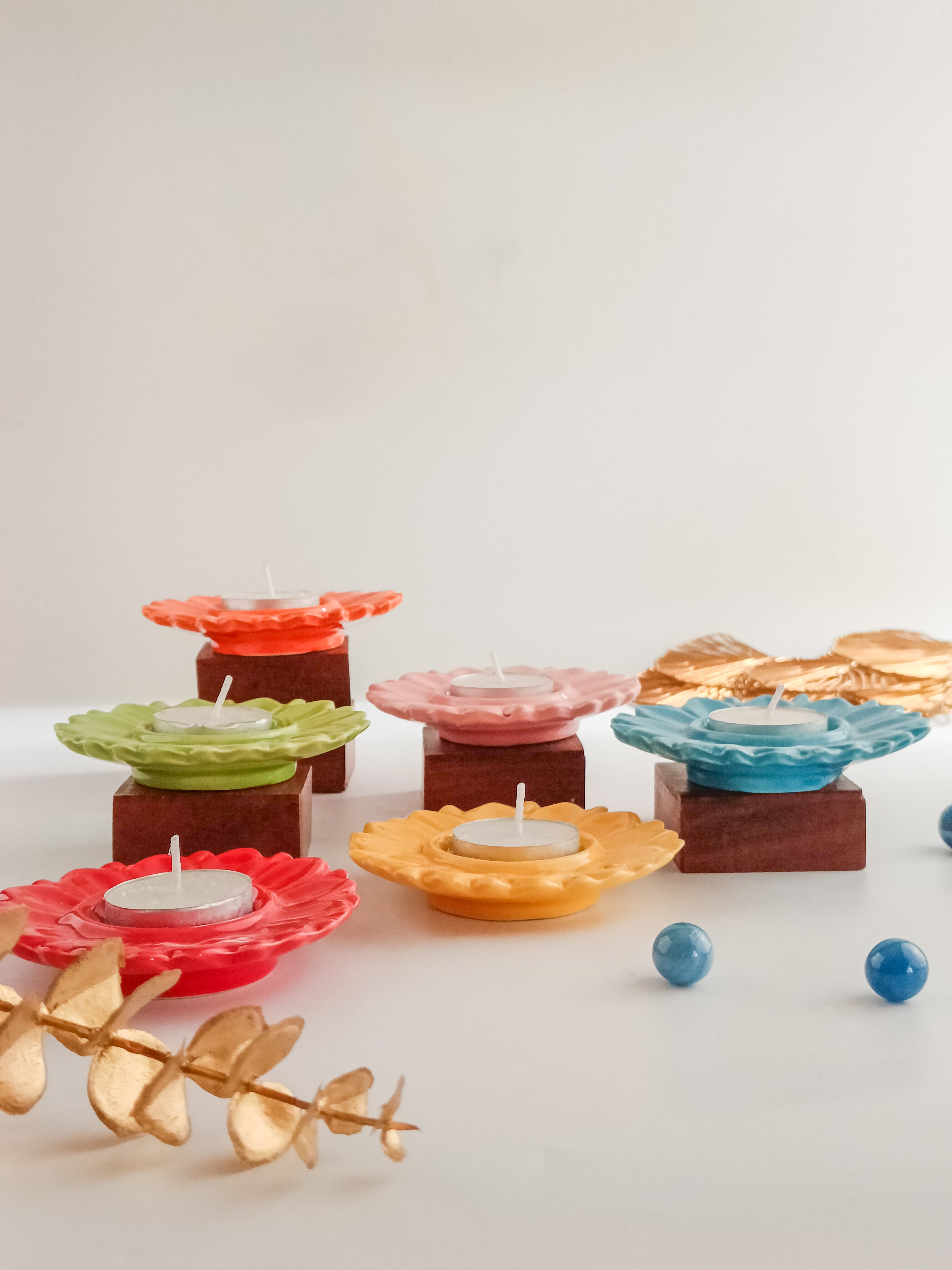 Serenity Bloom Tealight Holder(Set of 4)