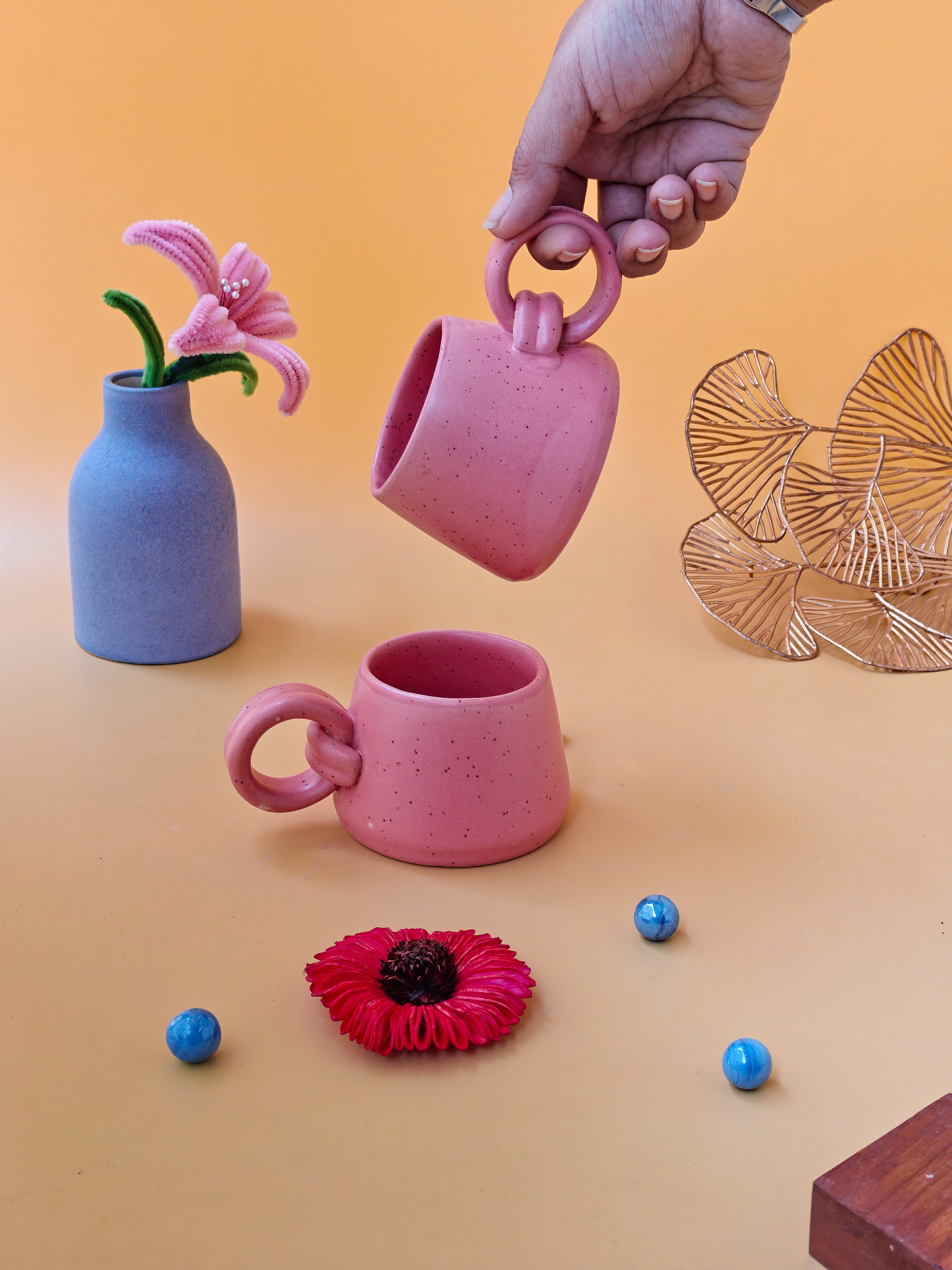 Blush Loop Handle Coffee Mug( per pc)