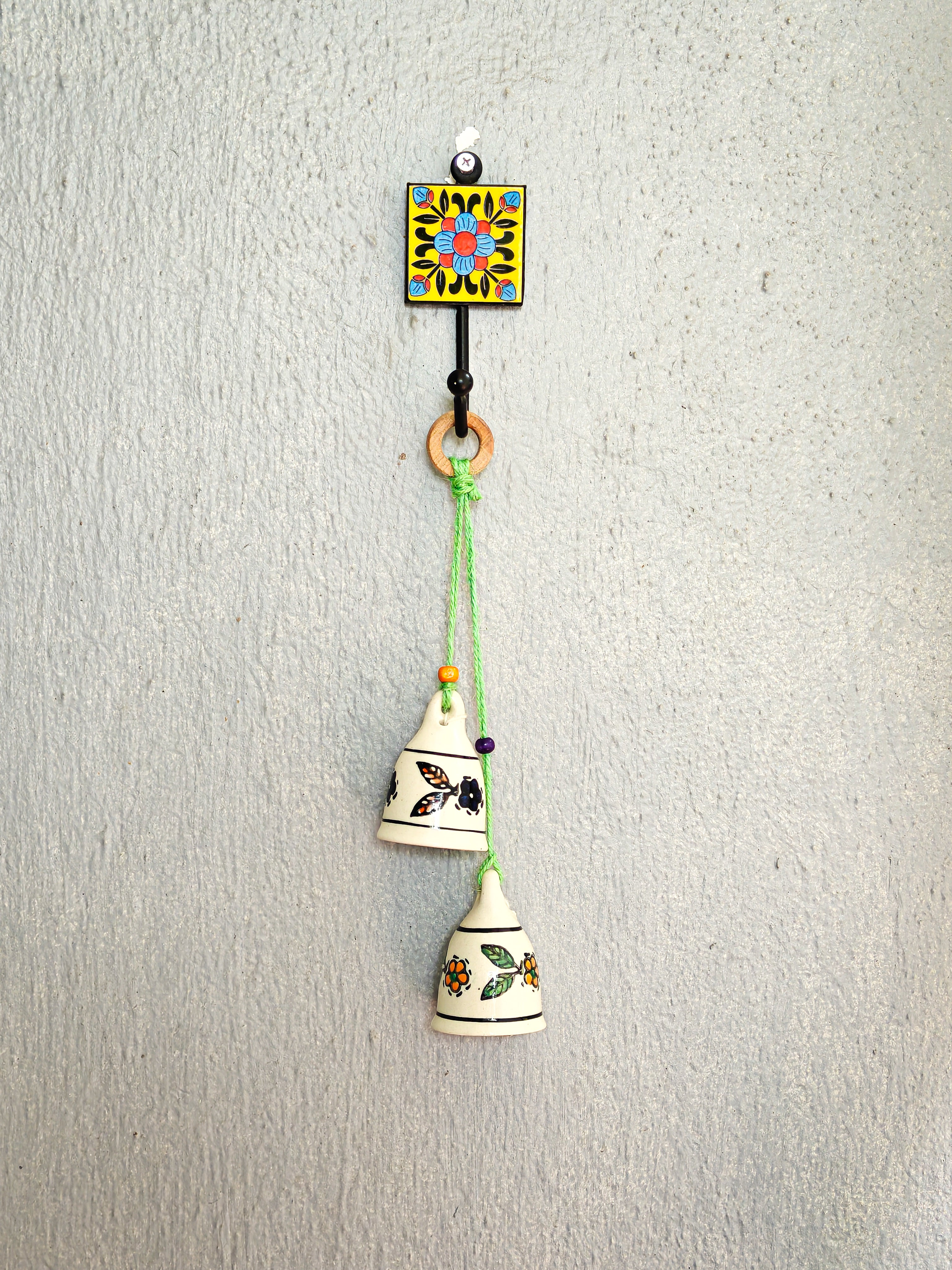 Blissful Handmade Ceramic Bells Hanging (Set of 2 pcs)