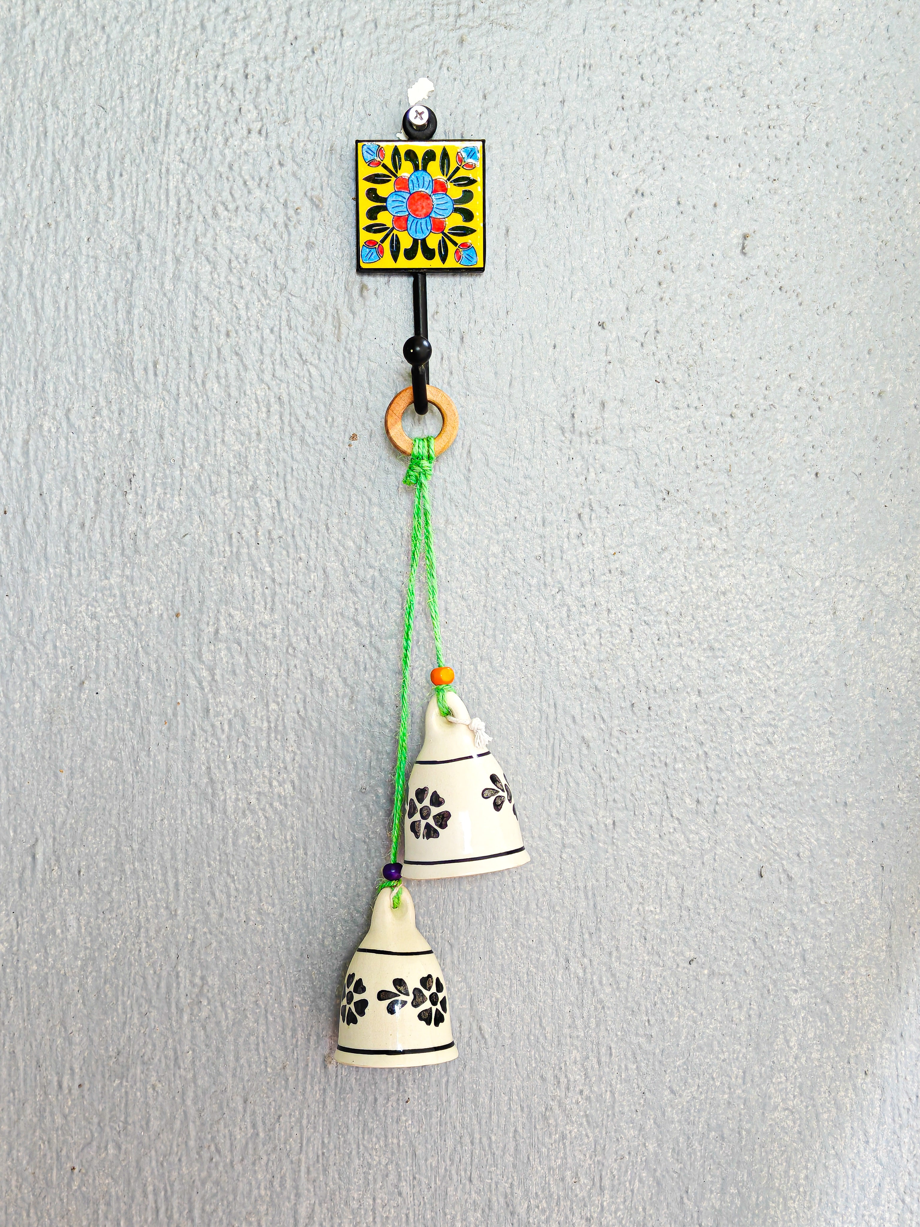 Blissful Handmade Ceramic Bells Hanging (Set of 2 pcs)