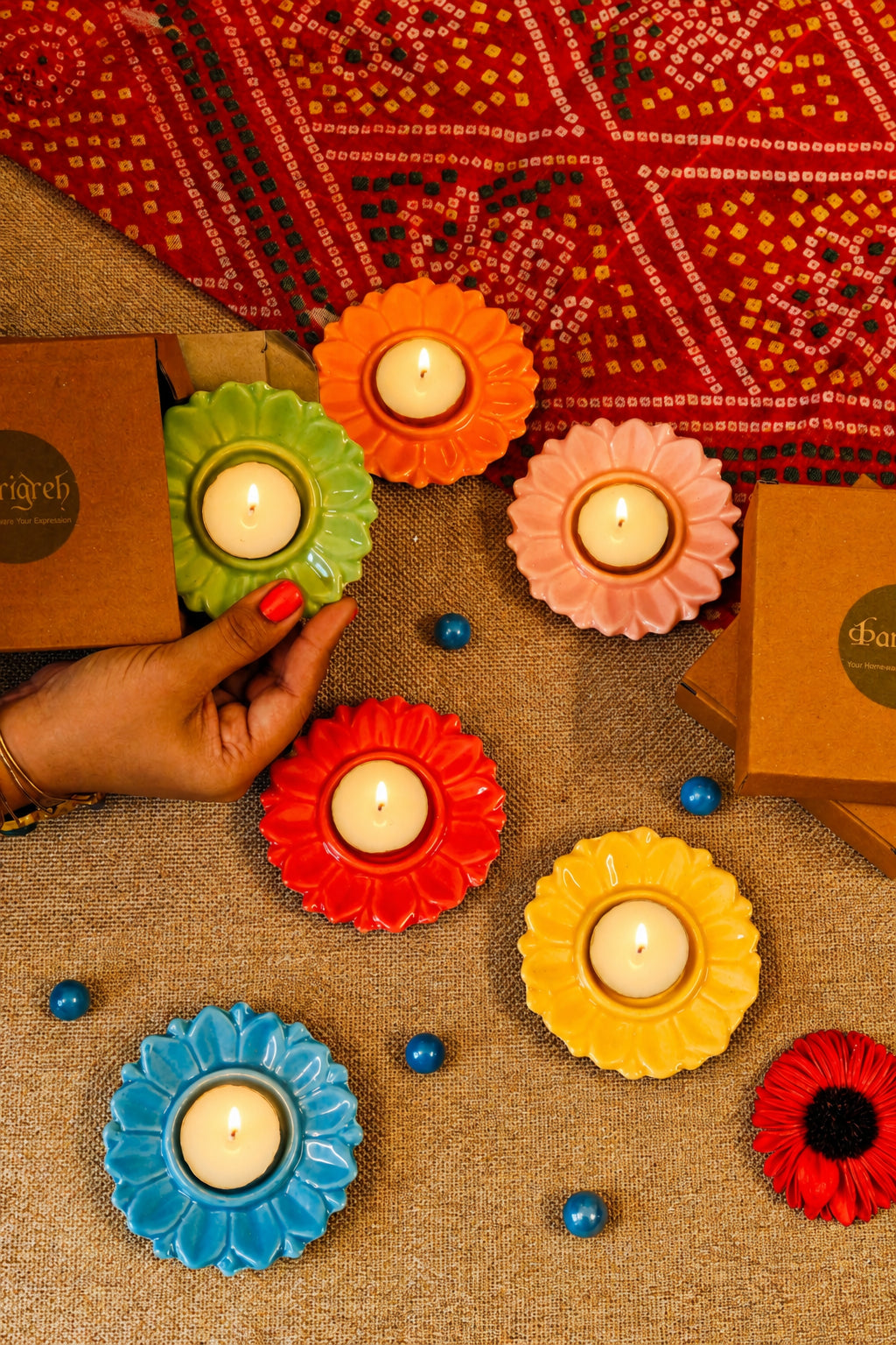 Serenity Bloom Tealight Holder(Set of 4)