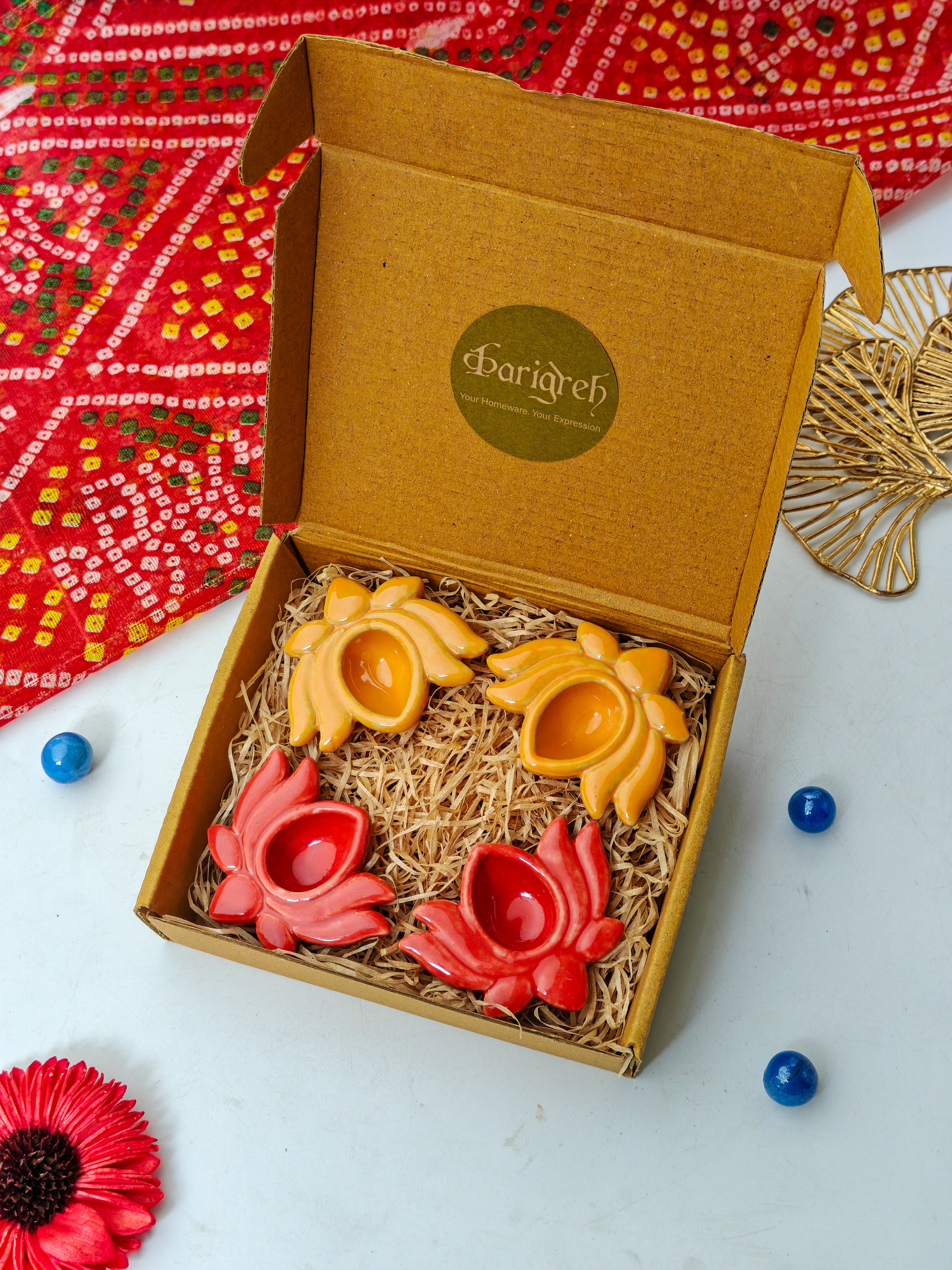 Lotus Diyas(set of 4 pcs)