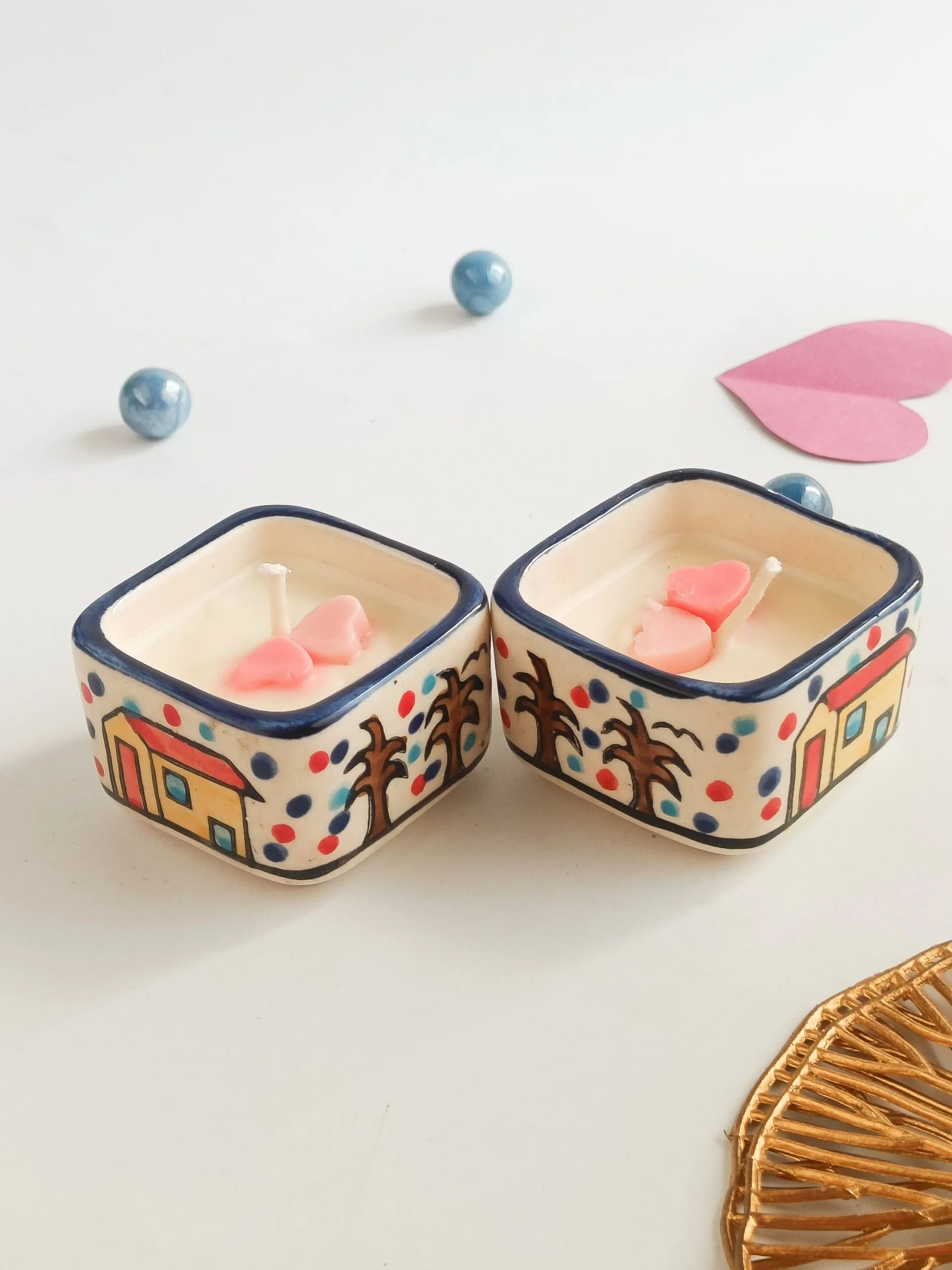 Aromatic Cityscape Candle Bowls (Pair)