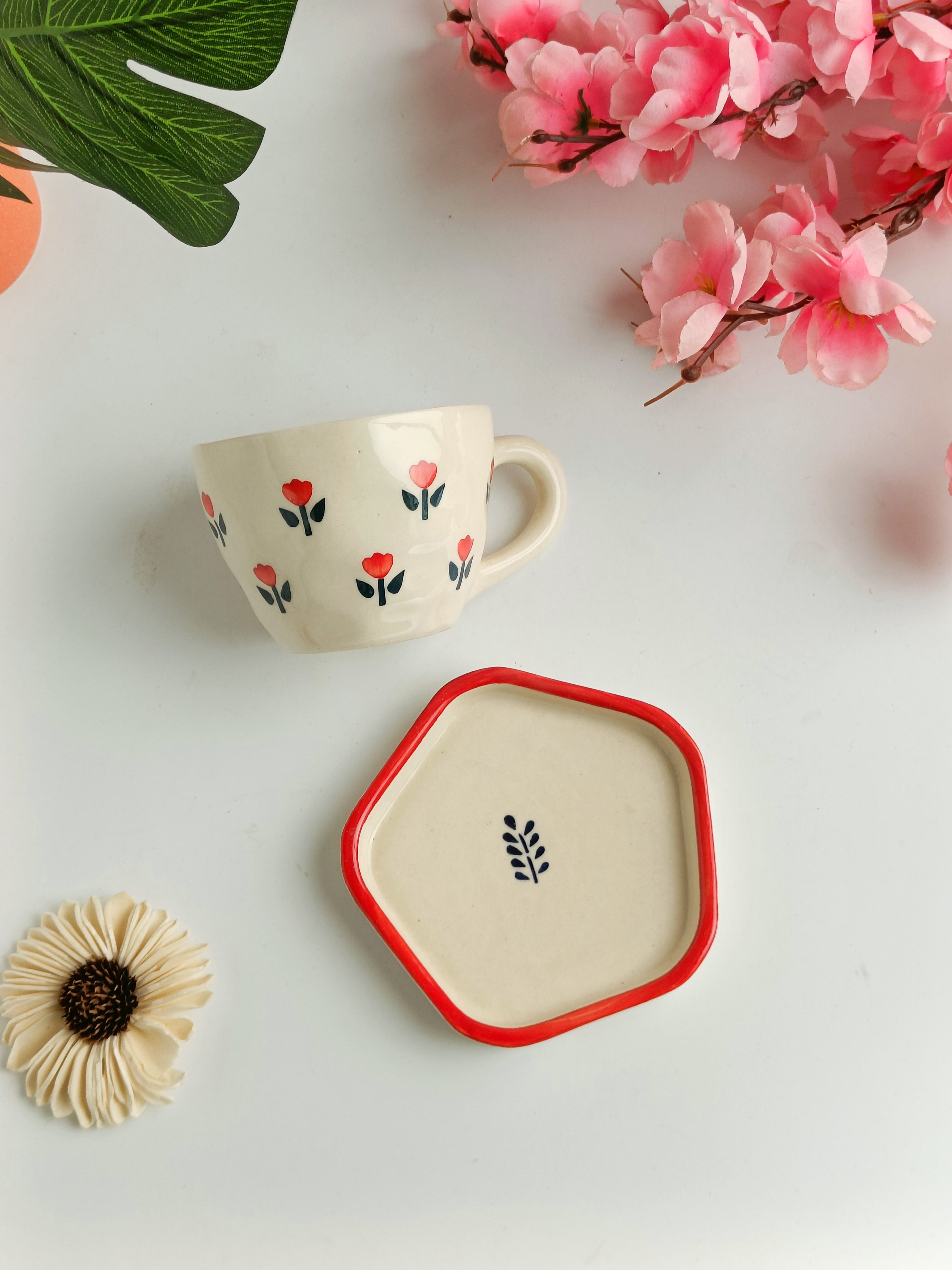 Blanca Blossom Mug & Saucer