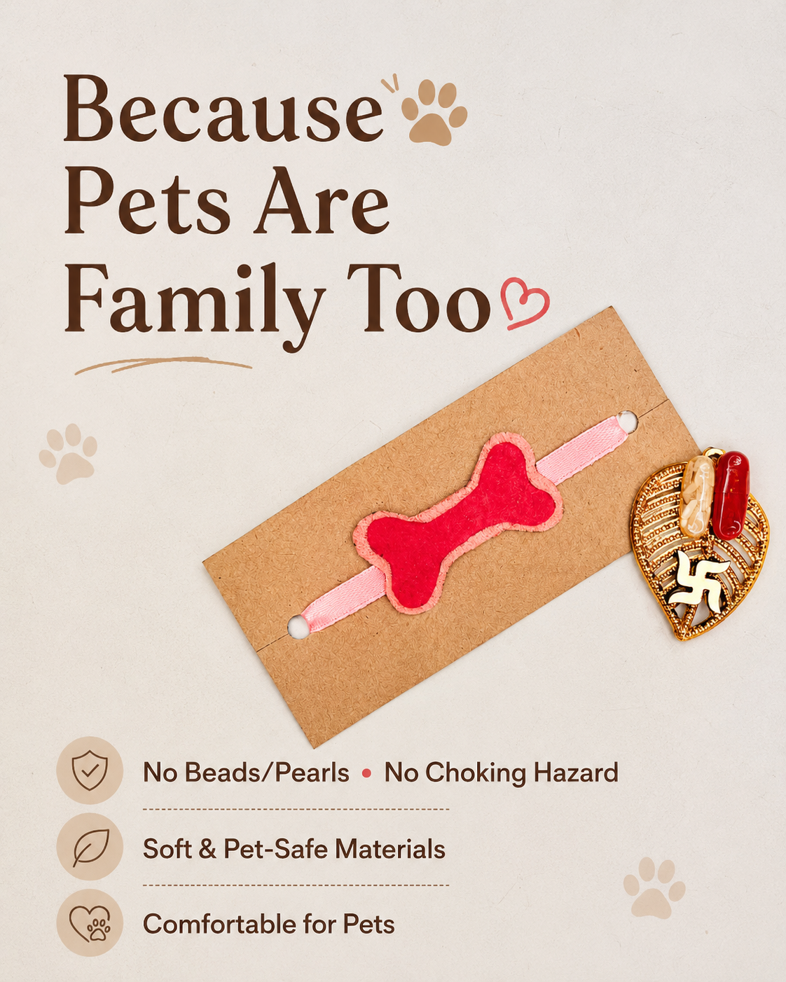Cat & Dog Rakhi Kit with Roli & Chawal