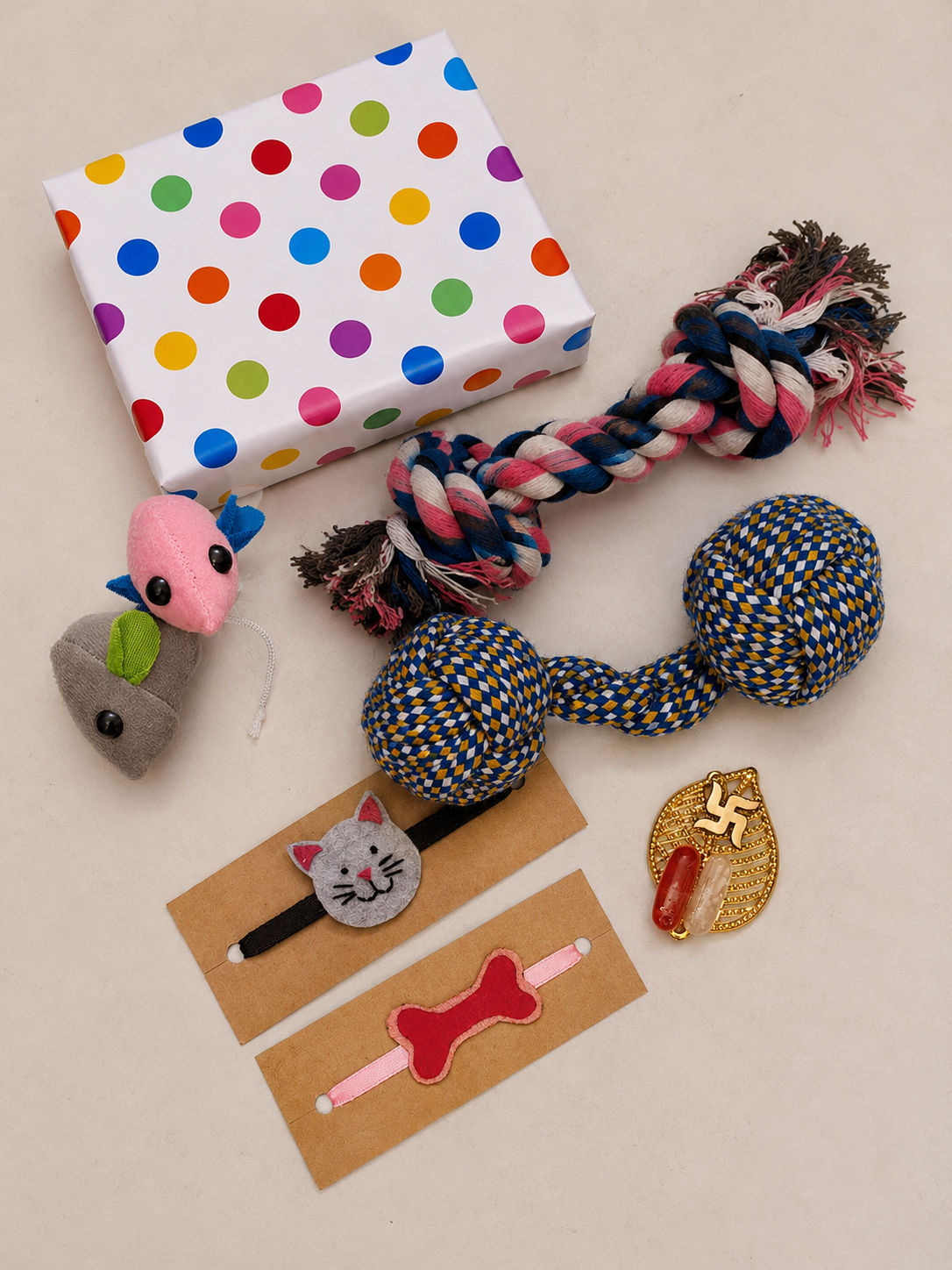 Cat & Dog Rakhi Gift Set with Toys Combo