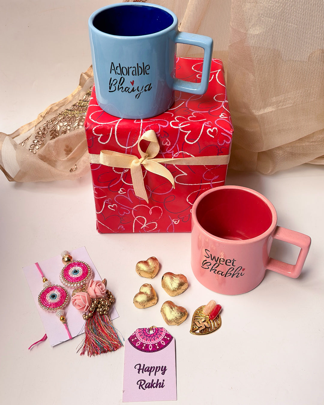 Bhaiya Bhabhi Rakhi Hamper – Thoughtful & Handmade Rakhi Gift Set