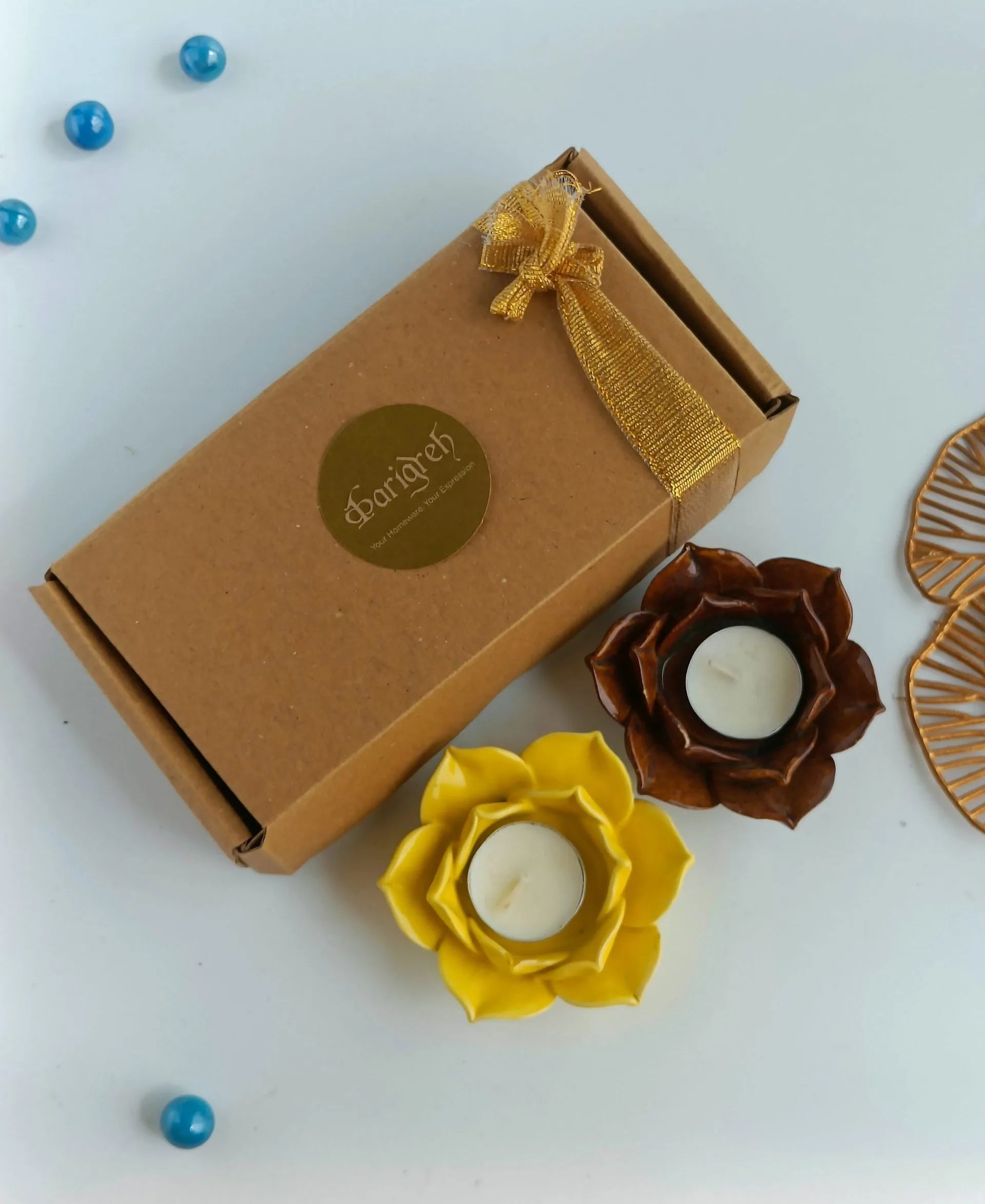 Petal Glow Tea light Holder Gift Set