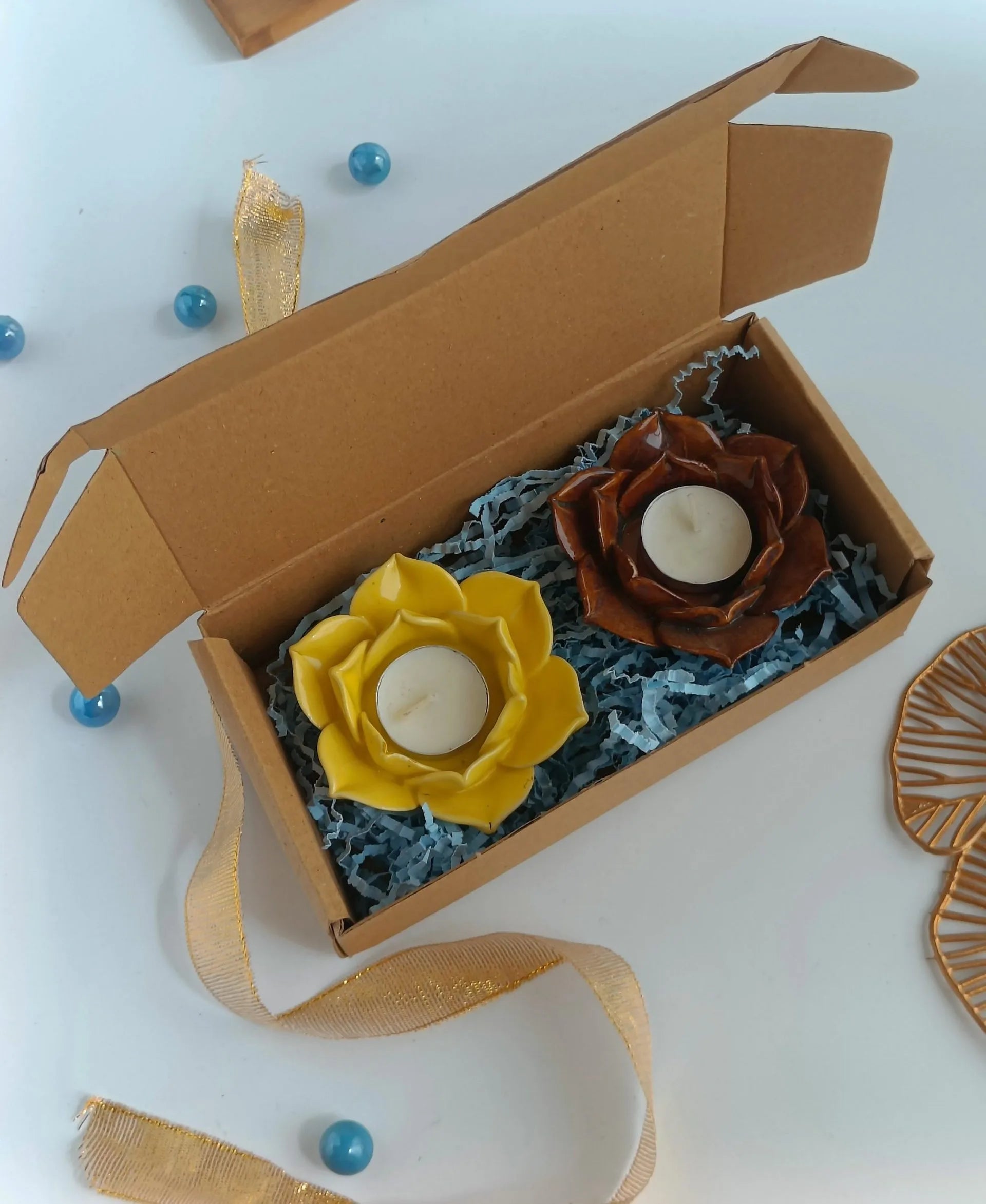 Petal Glow Tea light Holder Gift Set
