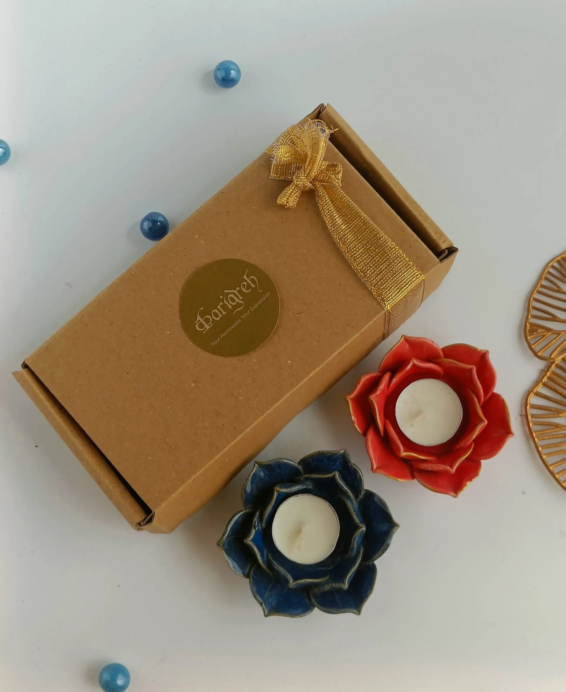 Petal Glow Tea light Holder Gift Set