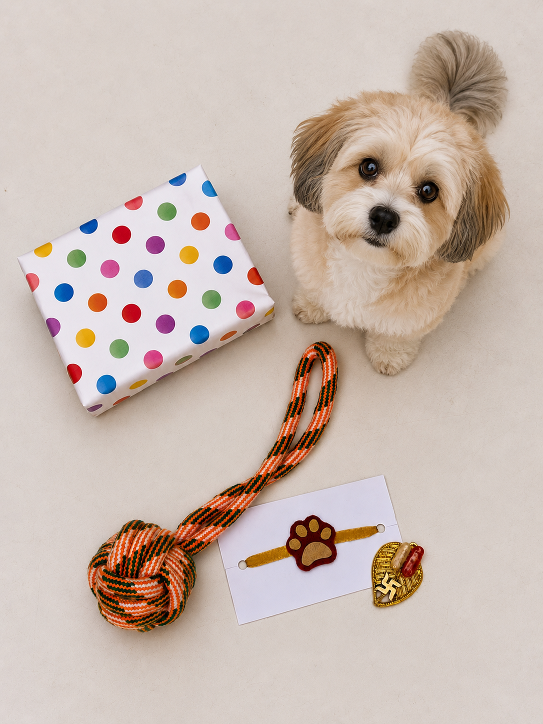 Paws & Threads Rakhi Hamper for Dogs with Toys & Pet-Safe Rakhi