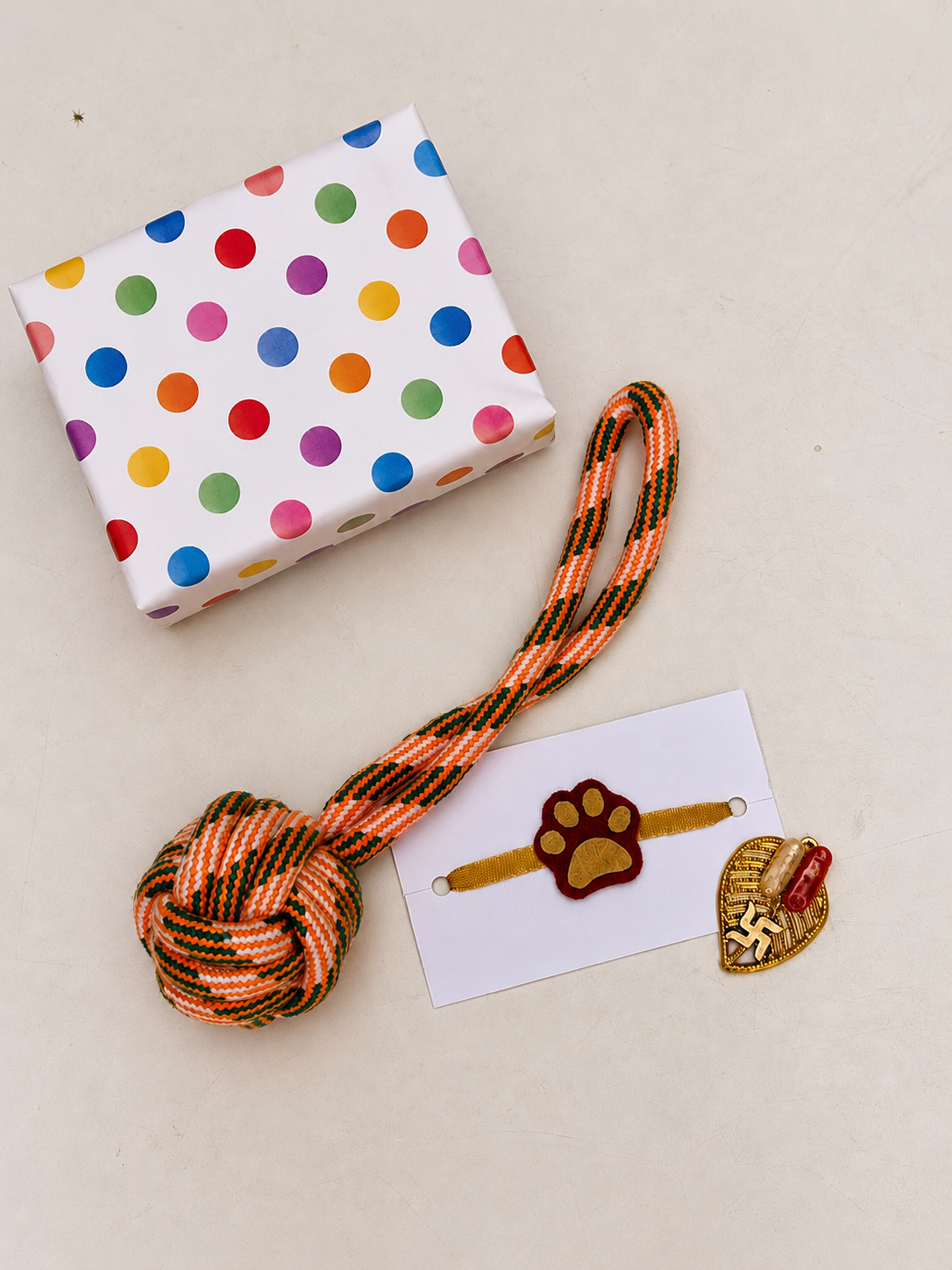 Paws & Threads Rakhi Hamper for Dogs with Toys & Pet-Safe Rakhi