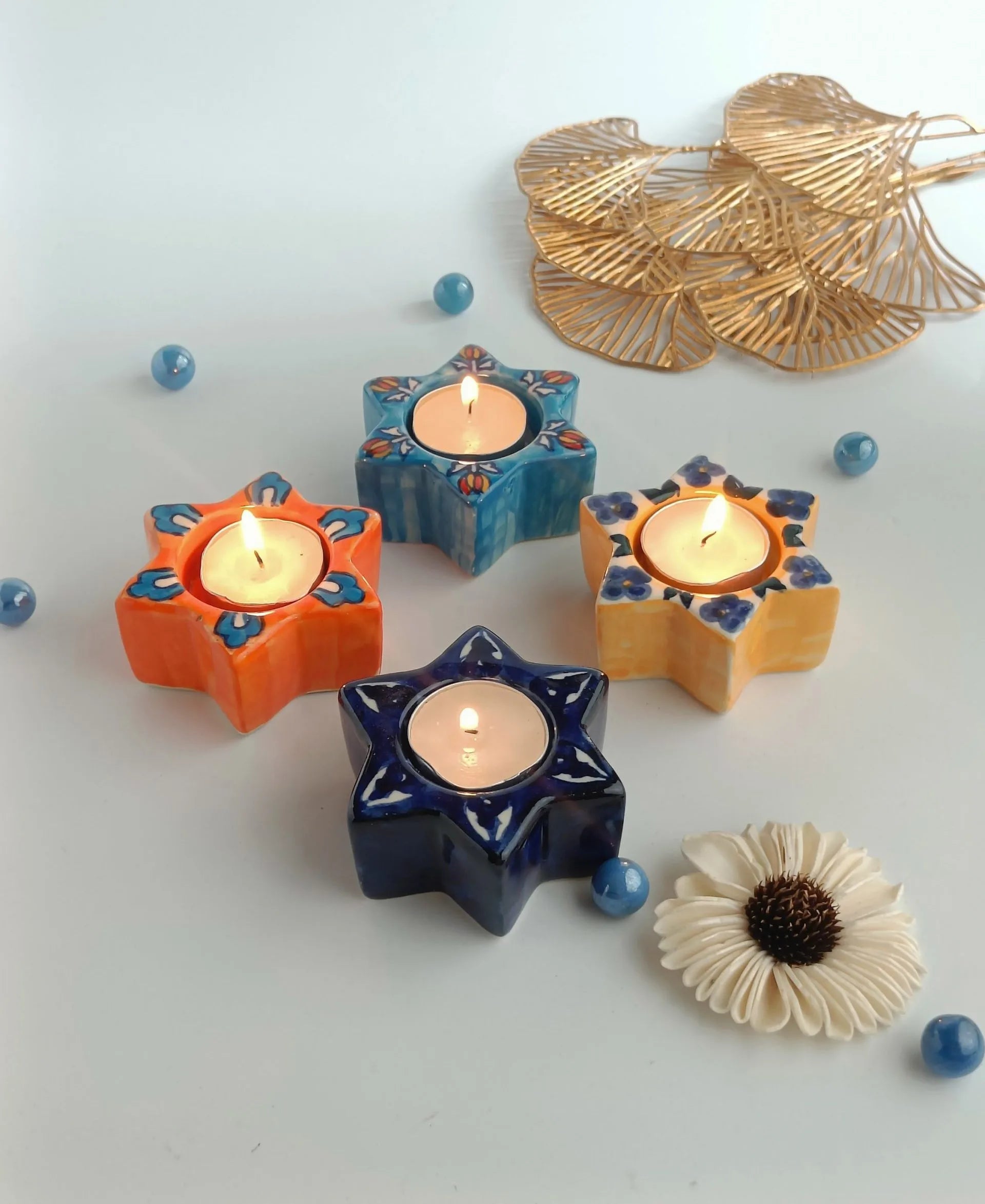 Stunning Star Tea light Holder (Pair)