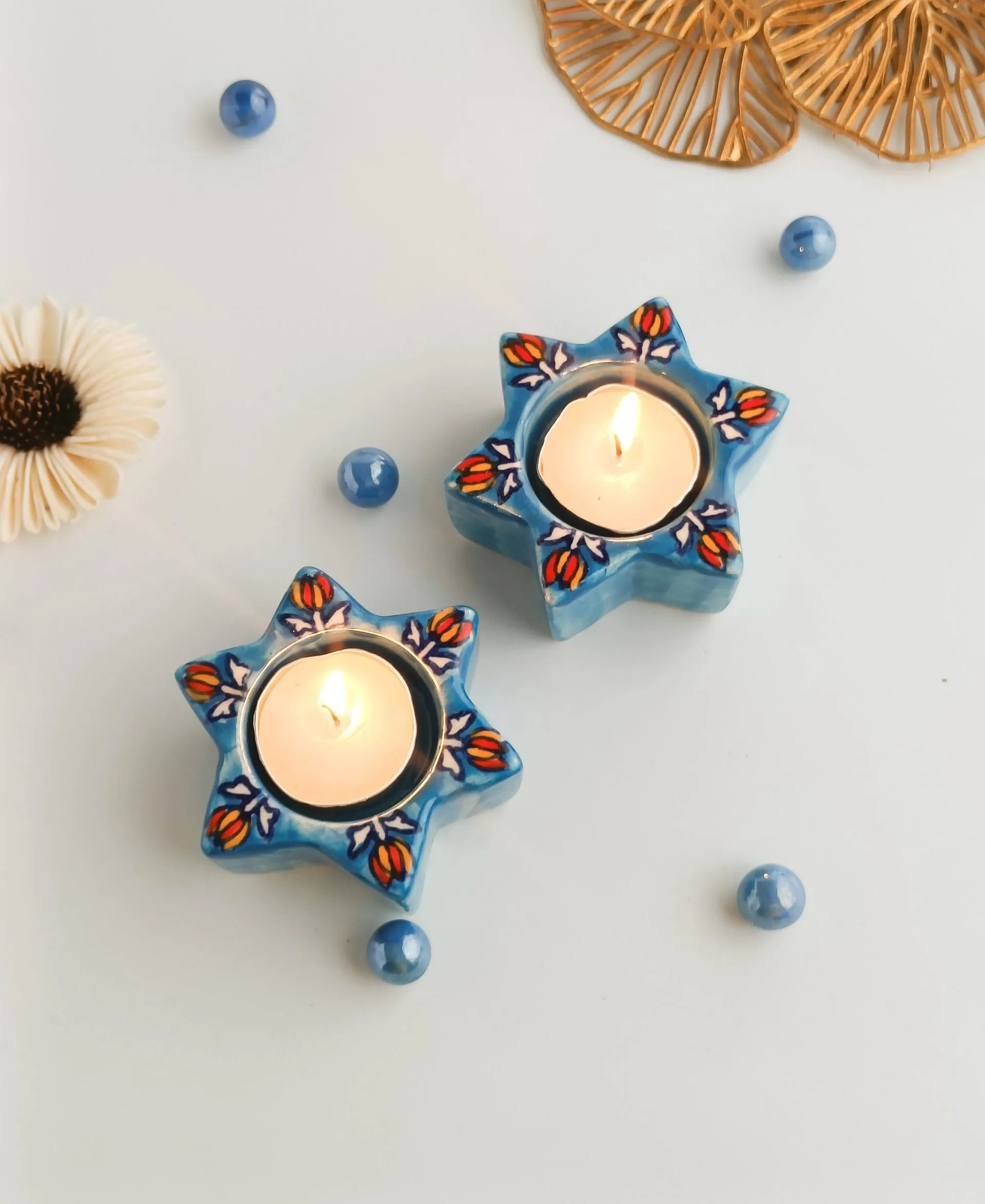 Stunning Star Tea light Holder (Pair)
