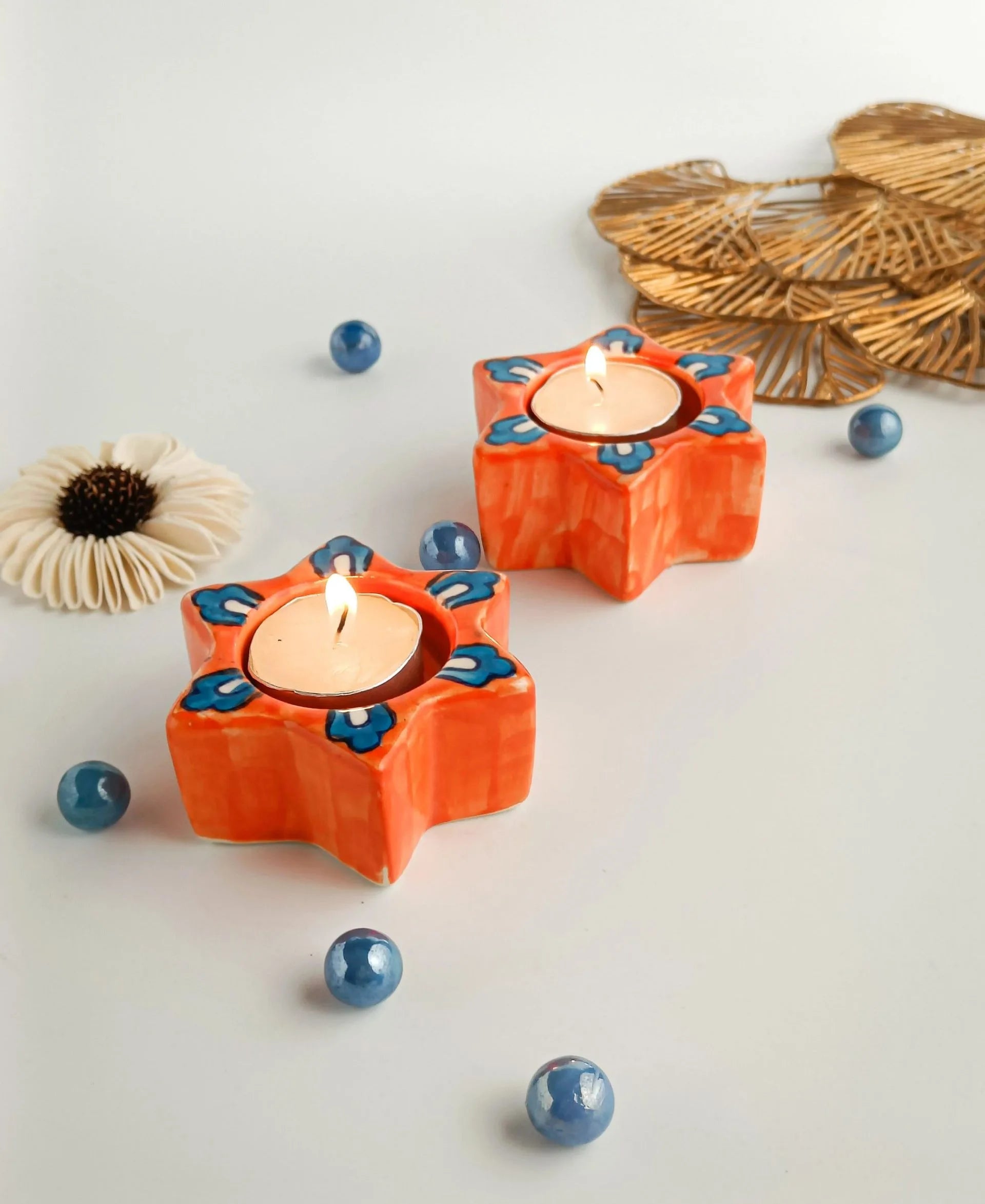 Stunning Star Tea light Holder (Pair)