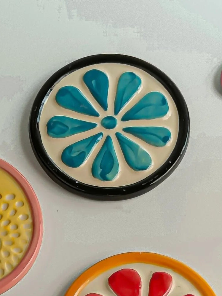 Zest Bloom Ceramic Coasters